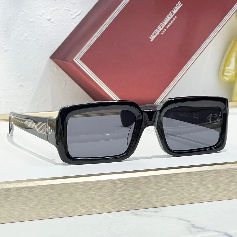 Jacques Marie Mage Black Rectangular Men’s Sunglasses - Classic Statement